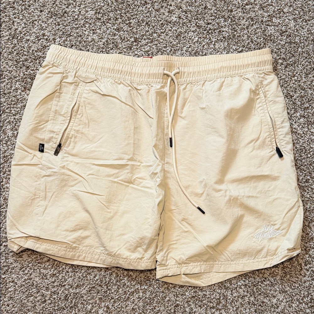 Men's Lightweight Cream Drawstring Shorts